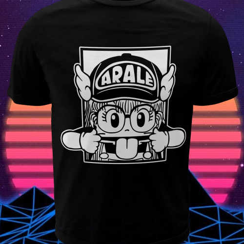 Polera negra de Dr. Slump con Arale Norimaki