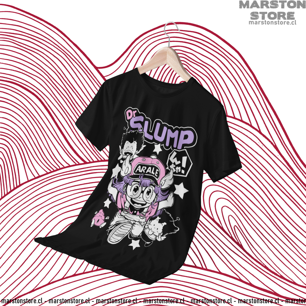 Polera negra de Dr. Slump con Arale Norimaki