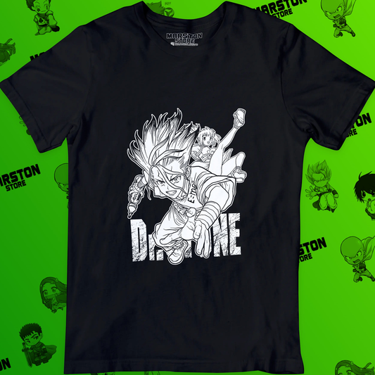 Polera negra de Dr. Stone