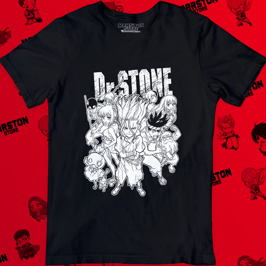 Polera negra de Dr. Stone