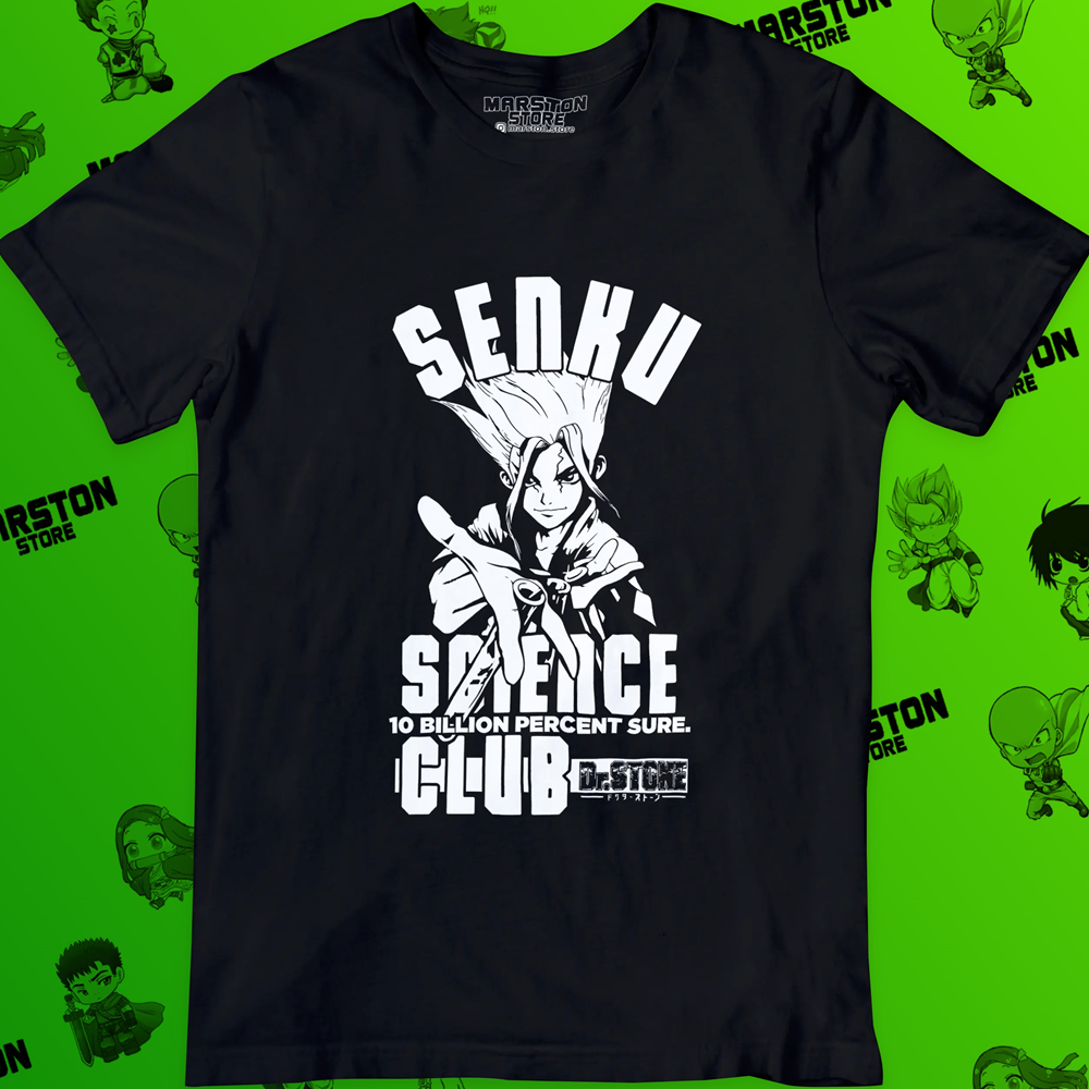 Polera negra de Dr. Stone