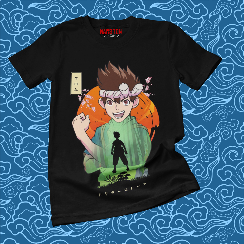 Polera negra de Dr. Stone con Chrome