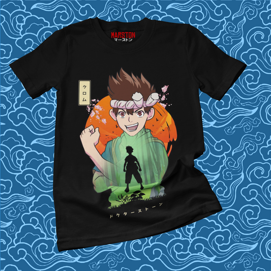 Polera negra de Dr. Stone con Chrome