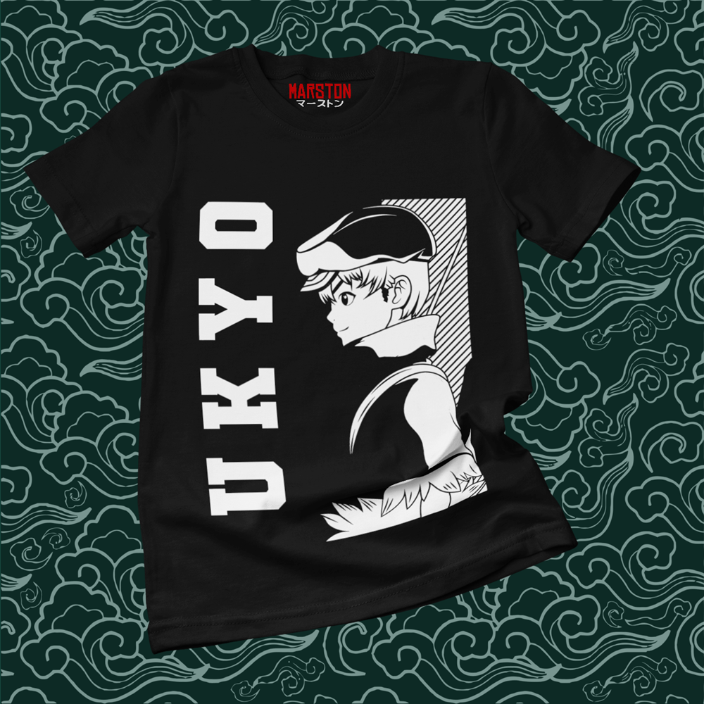 Polera negra de Dr. Stone con Ukyo Saionji