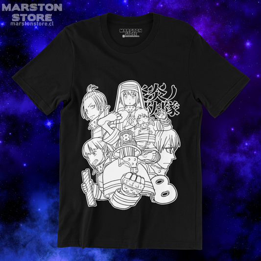 Polera negra de Fire Force