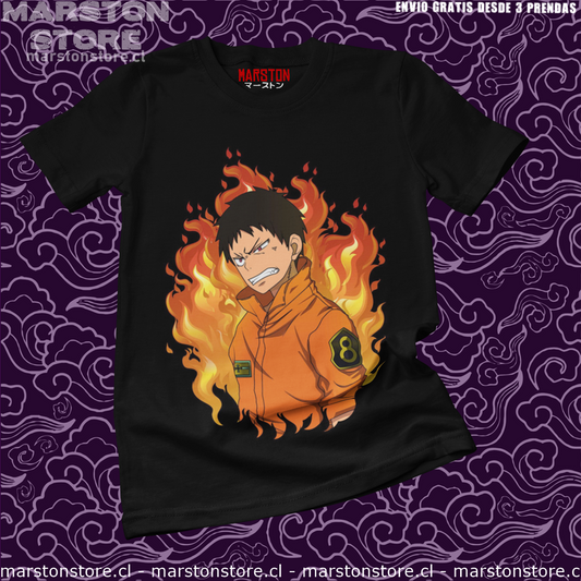 Polera negra de Fire Force