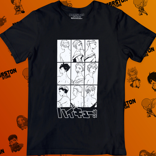 Polera negra de Haikyuu!! con diseño anime
