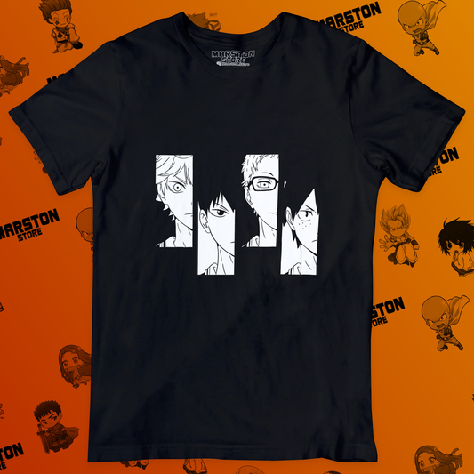 Polera negra de Haikyuu!! con diseño anime