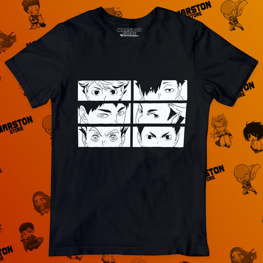 Polera negra de Haikyuu!! con diseño anime