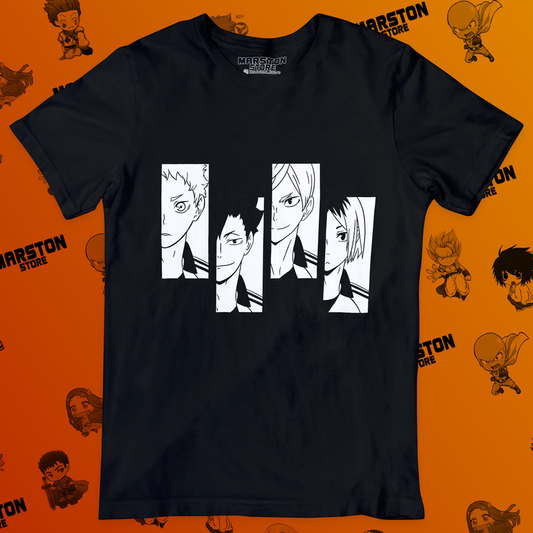 Polera negra de Haikyuu!! con diseño anime