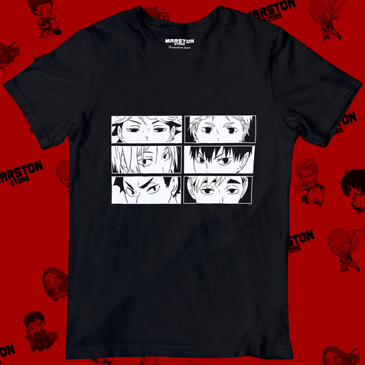Polera negra de Haikyuu!! con diseño anime
