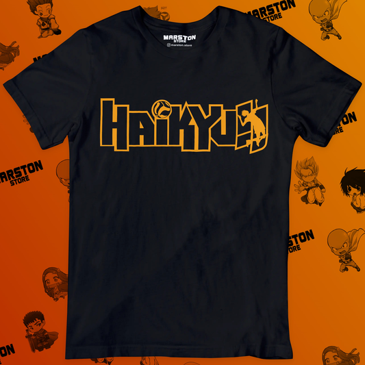 Polera negra de Haikyuu!! con diseño anime