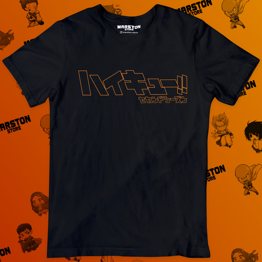 Polera negra de Haikyuu!! con diseño anime