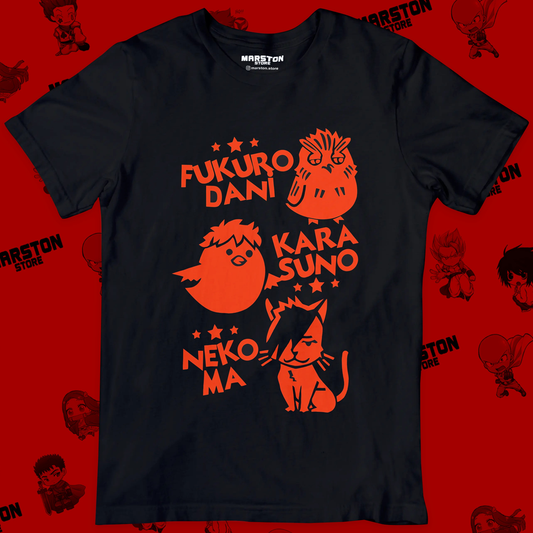 Polera negra de Haikyuu!! con diseño anime