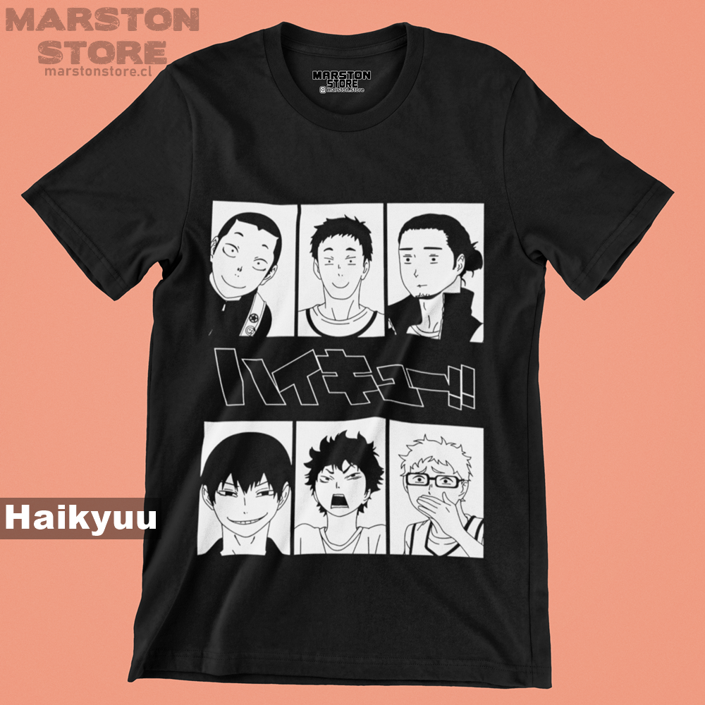 Polera negra de Haikyuu!! con diseño anime
