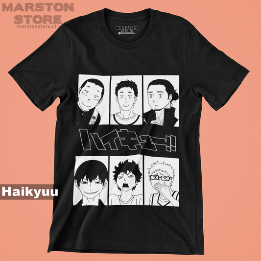 Polera negra de Haikyuu!! con diseño anime