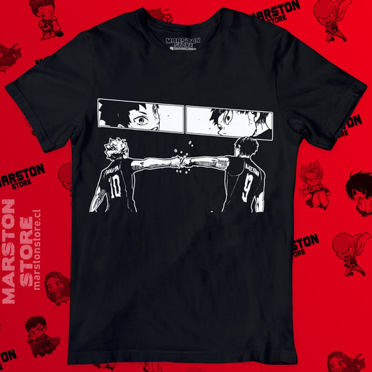 Polera negra de Haikyuu!! con diseño anime