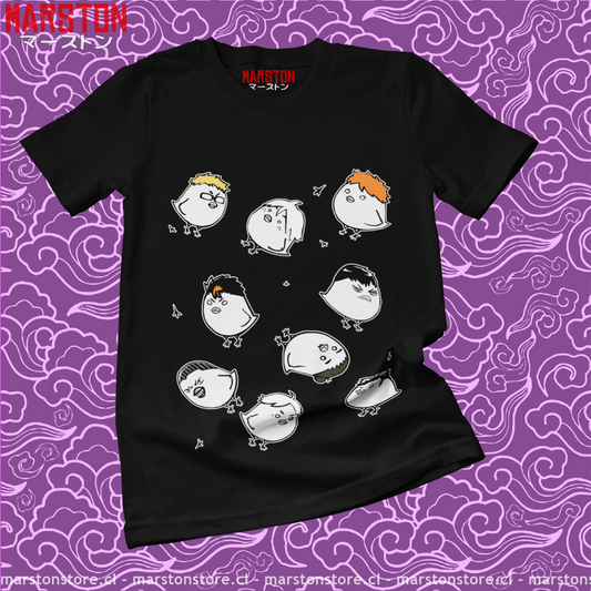 Polera negra de Haikyuu!! con diseño anime