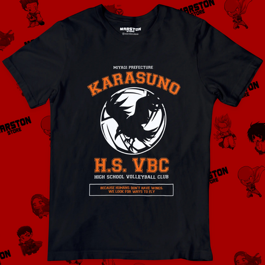 Polera negra de Haikyuu!! del equipo Karasuno