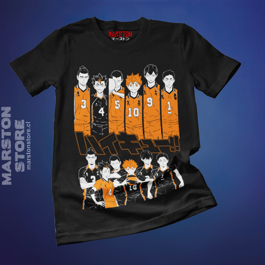 Polera negra de Haikyuu!! del equipo Karasuno