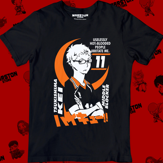 Polera negra de Haikyuu!! con Kei Tsukishima