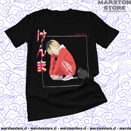 Polera negra de Haikyuu!! con Kenma Kozume