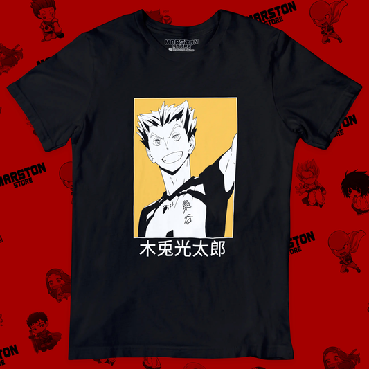 Polera negra de Haikyuu!! con Kotaro Bokuto