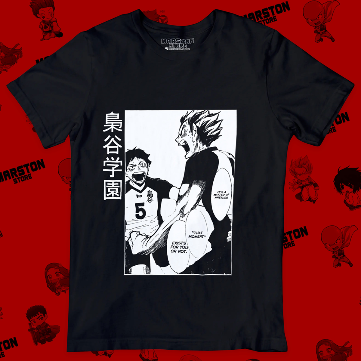 Polera negra de Haikyuu!! con Kotaro Bokuto