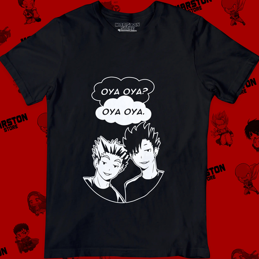 Polera negra de Haikyuu!! con Kotaro Bokuto y Tetsuro Kuroo
