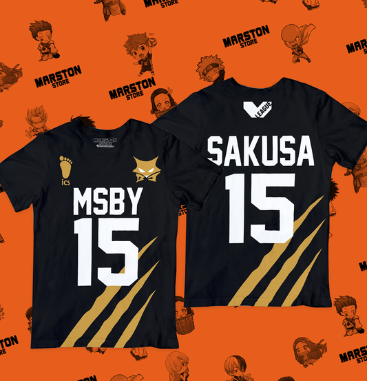 Polera negra de Haikyuu!! de MSBY Black Jackals con Kiyoomi Sakusa