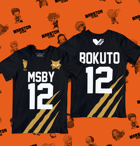 Polera negra de Haikyuu!! de MSBY Black Jackals con Kotaro Bokuto