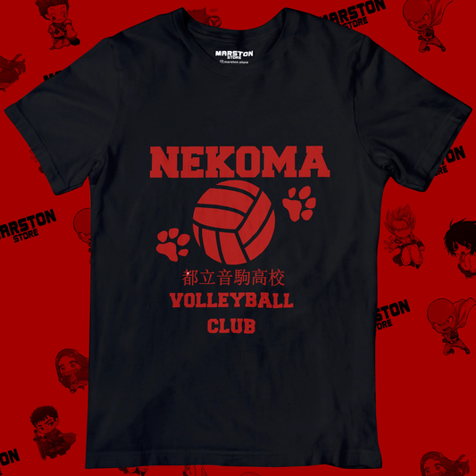 Polera negra de Haikyuu!! del equipo Nekoma
