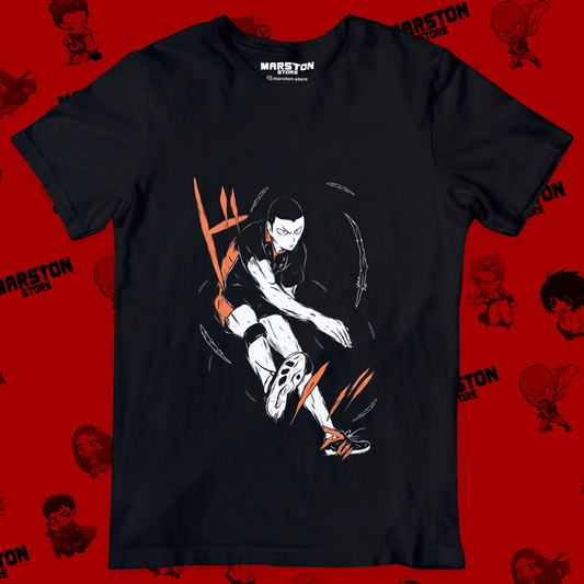 Polera negra de Haikyuu!! con Ryunosuke Tanaka