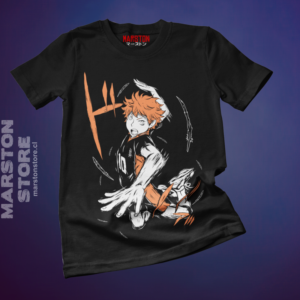 Polera negra de Haikyuu!! con Shoyo Hinata