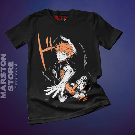 Polera negra de Haikyuu!! con Shoyo Hinata