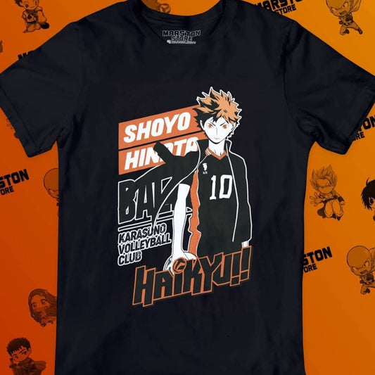 Polera negra de Haikyuu!! con Shoyo Hinata