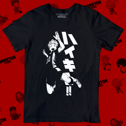 Polera negra de Haikyuu!! con Shoyo Hinata