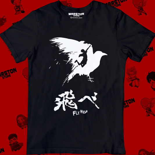 Polera negra de Haikyuu!! con Shoyo Hinata