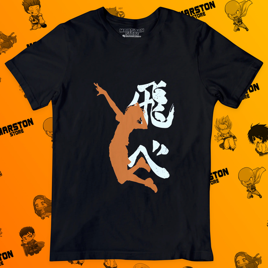 Polera negra de Haikyuu!! con Shoyo Hinata
