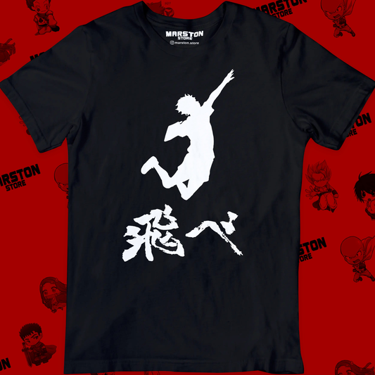 Polera negra de Haikyuu!! con Shoyo Hinata
