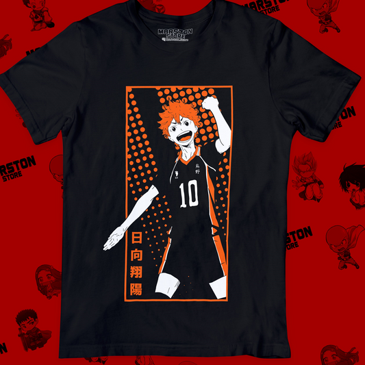 Polera negra de Haikyuu!! con Shoyo Hinata