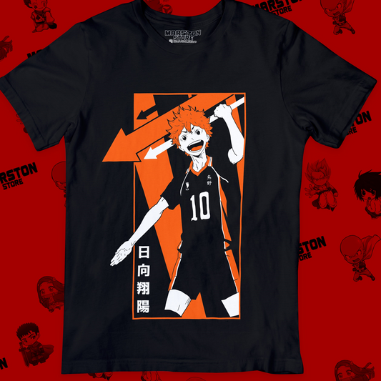 Polera negra de Haikyuu!! con Shoyo Hinata