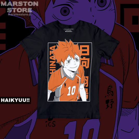 Polera negra de Haikyuu!! con Shoyo Hinata