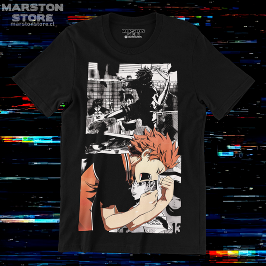 Polera negra de Haikyuu!! con Shoyo Hinata