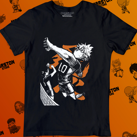 Polera negra de Haikyuu!! con Shoyo Hinata y Tobio Kageyama