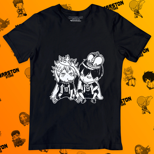 Polera negra de Haikyuu!! con Shoyo Hinata y Tobio Kageyama