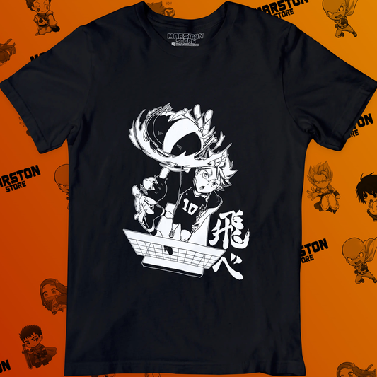 Polera negra de Haikyuu!! con Shoyo Hinata y Tobio Kageyama