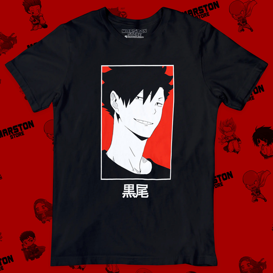 Polera negra de Haikyuu!! con Tetsuro Kuroo