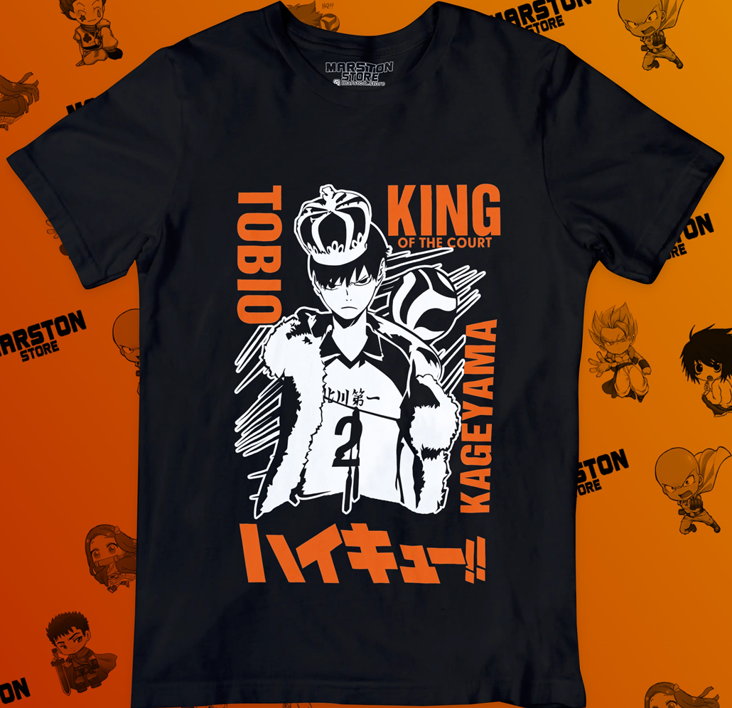 Polera negra de Haikyuu!! con Tobio Kageyama