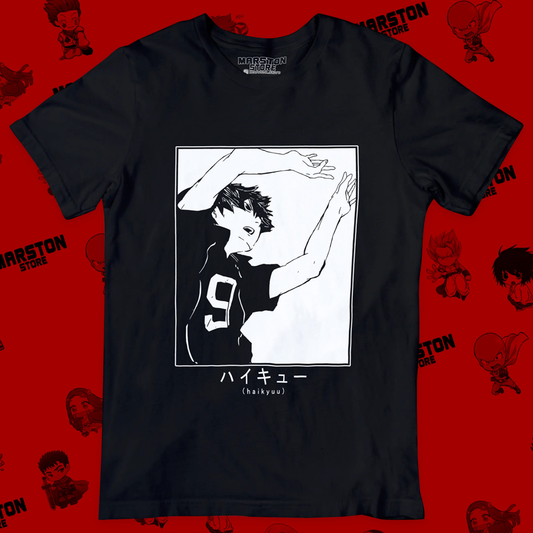 Polera negra de Haikyuu!! con Tobio Kageyama